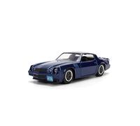 Jada Toys 253252005 Stranger Things Billy's Chevy Camaro 1979 Z28 Voiture de Die-cast Portes ouvrantes Échelle 1/32 Bleu