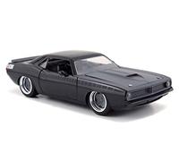 Jada Toys- Jada 1:24 Letty's 1970 Plymouth Barracuda-Grey/Black Lettys Miniature Voiture de Collection, 253203031, Noir Mat