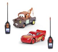 Jada Toys Cars RC Voitures RC Flash McQueen & Hook (Mater) de Disney Pixar Cars - 2 Voitures télécommandées à partir de 4 Ans, RC Single-Drive Twin Set pour Enfants, Max. 6 km/h, 14 cm chacune