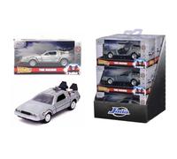 Jada Toys Delorean Retour vers le Futur II métallique, échelle 1:32, modèle à collectionner avec portes rabattables type aile de mouette, réplique officielle du film pour fans de 8 ans (9332185314R00)