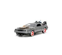 Jada Toys Delorean Retour vers le Futur III métallique, échelle 1:32, modèle à collectionner avec portes rabattables type aile de mouette, réplique officielle du film pour fans de 8 ans (9332290314R00