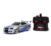 Jada Toys Fast & Furious 1:24 2002 Nissan GT-R R34 Remote Control Car RC with 2.4GHz, Toys for Kids and Adults (99371)