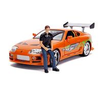 Jada Toys Fast & Furious 1995 Toyota Supra Voiture Jouet en Die-cast, Portes ouvrantes, Coffre, Capot Amovible, avec Figurine Brian O'Conner à l'échelle 1:18, Orange