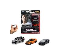 Jada Toys Fast & Furious 253201003 Lot de 3 Voitures C Nano à Collectionner, Jeep Gladiator, Dodge Charger 2019 SRT Hellcat Widebody 2020 Toyota Supra 4 cm à partir de 3 Ans