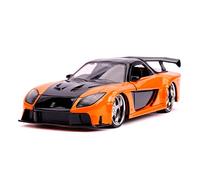 Jada Toys Fast & Furious Han's Mazda RX-7 Voiture Tuning à l'échelle 1/24 avec Spoiler, Portes ouvrantes, Capot et Coffre, Roue Libre, Orange 253203058