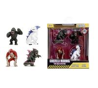 Jada – Lot de 4 figurines Nano Metalfigs Godzilla – Moulé sous pression série 1 4 cm – Multicolore