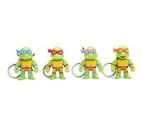 Jada Toys - Lot de 4 figurines Tortues Ninja de 6,3 cm moulées sous pression - Figurines de collection avec porte-clés - Cadeau pour enfants et adultes