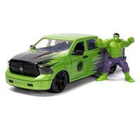 Jada Toys Marvel 1/24 Hollywood Rides 2014 Ram 1500 avec Hulk Figurine, Green/Purple