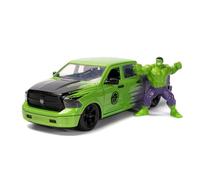 Jada Toys Marvel 1/24 Hollywood Rides 2014 Ram 1500 avec Hulk Figurine, Green/Purple