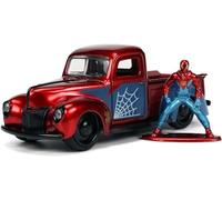 Jada Véhicule miniature 1:32 Ford Pick-Up 1941 die-cast avec figurine Spider-Man rouge et bleu