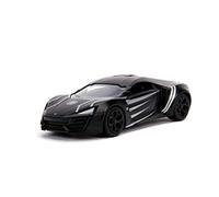 Jada Toys Marvel Black Panther Lykan Hypersport Jouet de Voiture en Plastique avec Portes ouvrantes, pneus en Caoutchouc, échelle 1/32, Noir
