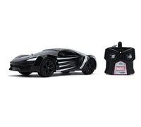 Jada Toys Marvel Black Panther RC Lykan Hypersport, Fonction Turbo, Voiture radiocommandée, avec télécommande, Avant, arrière, Gauche, Droite, échelle 1:16, Fonction de Charge USB, Noir