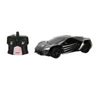 Jada Toys Marvel Black Panther RC Lykan Hypersport, Fonction Turbo, Voiture radiocommandée, avec télécommande, Avant, arrière, Gauche, Droite, échelle 1:16, Fonction de Charge USB, Noir
