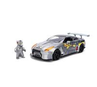 Jada Toys MechaGodzilla Voiture Nissan GT-R R35 Ben Sopra 2009 (19 cm) avec Figurine (7 cm) - Modèle de Voiture avec pièces à Ouvrir - Jouet en métal pour Fans et Enfants à partir de 8 Ans