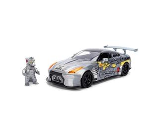 Jada Toys MechaGodzilla Voiture Nissan GT-R R35 Ben Sopra 2009 (19 cm) avec Figurine (7 cm) - Modèle de Voiture avec pièces à Ouvrir - Jouet en métal pour Fans et Enfants à partir de 8 Ans