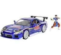 Jada Street Fighter Ii Chun-li 1993 Mazda Rx-7 1:24 Vehicle Bleu