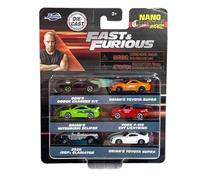 JADA Toys Nano Fast Speed Lot de 6 mini voitures Supra/Eclipse/Jeep/Chargeur/F-150 Fast & Furious