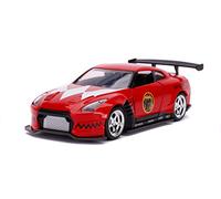 Jada Toys 253252009 Power Rangers 2009 Nissan GT-R R35 Voiture de Die-cast Portes ouvrantes Echelle 1/32 Rouge métallique