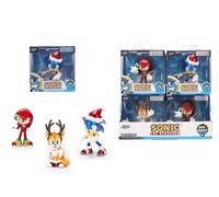 Jada Toys Sonic The Hedgehog Figurine de Noël (1 pièce) - 1 sur 3 figurines à collectionner en métal (Sonic, Tails, Knuckles) pour fans et enfants à partir de 8 ans, sélection aléatoire, 6,5 cm, vague