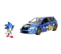 Jada Toys Sonic The Hedgehog - Voiture Miniature Subaru Impreza WRX STI 2012 (19 cm) avec Figurine (6 cm) - avec Portes ouvrantes - Ensemble de Jouets en métal pour Fans et Enfants à partir de 8 Ans