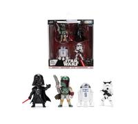 Jada Toys Star Wars Die-Cast Lot de 4 Figurines Dark Vador, Stormtrooper, R2-D2, Boba Fett Classic, 6,5 cm, Multicolore Vague 1