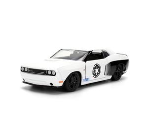 Jada Toys Star Wars Stormtrooper 2012 Dodge Challenger SRT8 1:32 Die-Cast Voiture Portes Ouvrir, Roue Libre, 14 cm - 6 Pièces, Blanc