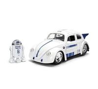 Jada Toys Star Wars Voiture R2-D2 VW Drag Beetle (env. 19 cm) - Modèle de Voiture en métal à l'échelle 1:24 avec Figurine Die-Cast, Portes, Capot et Coffre à Ouvrir