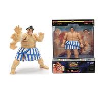 Jada Toys Street Fighter Figurine E. Honda (16 cm) - Figurine articulée de collection et d'action de Street Fighter 2 The Final Challengers, avec tête, mains et accessoires alternatifs, à partir de 13
