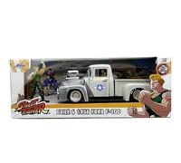 Jada Street Fighter Ii 1956 Ford Pickup 1:24 Vehicle Argenté