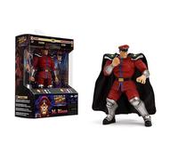Jada Toys - Street Fighter II M. Bison Action Figure Wave 2 - 1:12 Scale, 6" Tall, Interchangeable Heads, Hands, Purple Fire Accessory