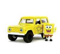 Jada Toys Modèle réduit de voiture Ford Bronco 1973 Bob l'éponge 1:24 avec figurine 6,5 cm Jaune