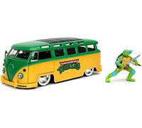 Jada Toys 1/24 - 31786gr - Volkswagen Bus Ninja Turtles + Leonardo Figure - 1963-Jada Toys
