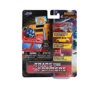 Jada Transformers Nano Hollywood Rides - Ensemble de 3 mini-véhicules en métal moulé sous pression - Optimus Prime, Bumblebee, Starscream - Modèle de jouet 1 set
