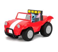 Jada - Buggy radiocommandé Disney Stitch 1/24 - Avant/Arrière et Gauche/Droite, Turbo, Figurine incl.