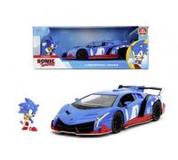 Jada - Sonic Lamborghini 1:24, 253255082 +8 Ans en métal moulé sous Pression, avec Personnage Sonic Inclus