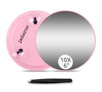 JADAZROR Miroir Grossissant 10X avec 3 Ventouses - Maquillage 15cm, Kit avec Pince à Épiler, Portable