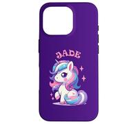 Jade Adorable Motif Licorne pour Fille avec nom Jade Coque pour iPhone 16 Pro