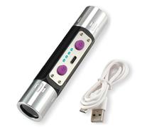 Jade Appraisal Light, Professional Gemstone Flashlight with 365nm & 254nm UV Light Dual-Wave Blacklight for Mineral & Currency Inspection, Type-C Fast Charge, Black