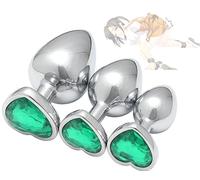 Jade Love - Ensemble D'émeraude en Forme De Cœur, Entraîneur en Acier Inoxydable, Entraînement des Fleurs