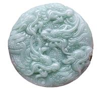 Jade Naturel Vert jadéite sculpté 9 Pendentif Dragon Royal amulette