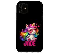 Jade Nom personnalisé Licorne Colorée Femmes Filles Coque pour iPhone 11