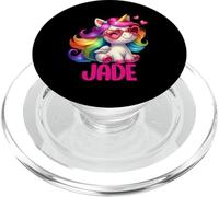 Jade Nom personnalisé Licorne Colorée Femmes Filles PopSockets PopGrip pour MagSafe