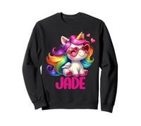 Jade Nom personnalisé Licorne Colorée Femmes Filles Sweatshirt