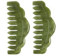 Jade peigne 2pcs NATURAL JADE PEB MASSAGE MASSAGEUR MESCHEUR 3, 6X1, 7 pouces Massage multi-usage exquis pour le visage, le doigt, Guasha.