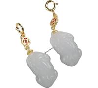 Jade Pendant, 2pcs charmes Pendant Naturel hetian Jade charmes argenté monrie