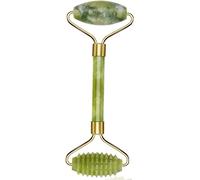 Jade Roller Rouleau de massage pour le visage 100 % pierre naturelle anti-âge pour le gonflement des yeux, raffermissement de la peau, rajeunissement du visage et du cou, vert naturel TENGRI®