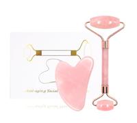 Jade Roller Visage et Gua Sha Masseur, Outil de Massage Facial Gua Sha,Gua Sha pour le visage, le cou et le corps,Calme Et Détend La Peau, Élimine Les Poches Des Yeux