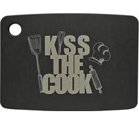 JADE Schneidebrett Kiss the cook 20,3x15x0,6cm schwarz