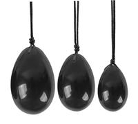 Jade Stone 3pcs / Set Natural Obsidian Yoni Egg Femmes Postpartum Récupération Massage Black Yoni Pierres avec corde Jade Egg pour femme enceinte Supplies Stone
