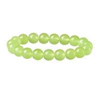 Jade Stretch pour Femmes - Crystal Crystal Light Green Chalcédoine Bijoux en Perles - Cadeau pour Femme mère (Couleur: 10 mm)